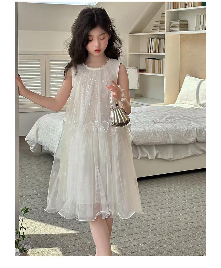 Girls' dress 2026 summer new style girls' mesh vest princess dress children's summer dress rich family heiress feeling skirt
