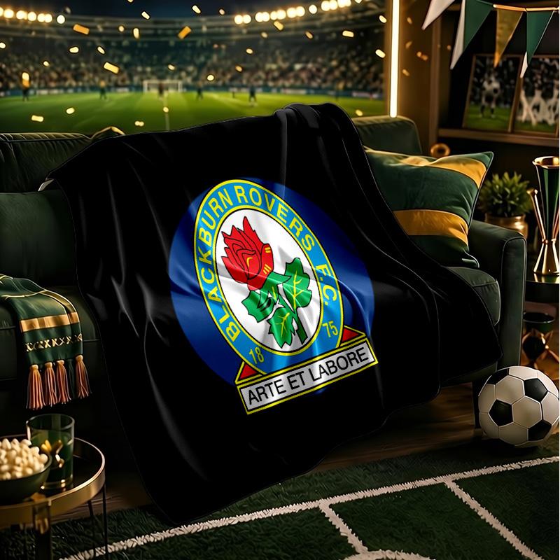 Blackburn-Rovers Crest Throws Blanket Flannel Blankets Plush for Couch Bed Gifts for Men Women Travel Picnic Blanket Christmas Fan Gifts
