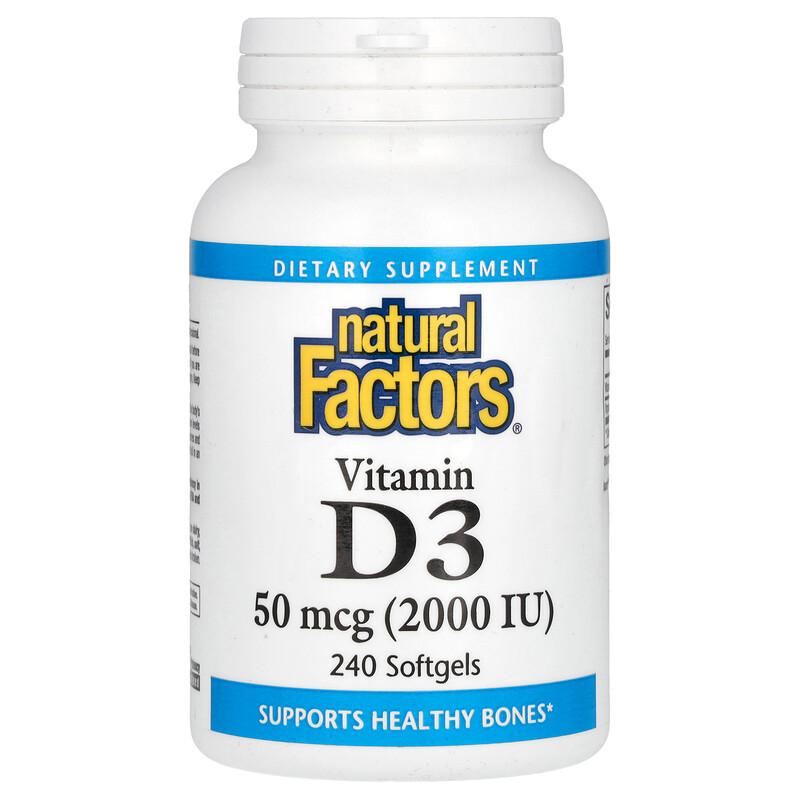 Vitamin D3, 50 Mcg (2,000 IU), 240 Softgels