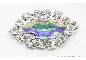 LKERAN 10pcs/lot 12*24mm Geometry Acrylic Rhinestone Buttons for 4-hole Fashion DIY Handmade Sewing Decoration Jewelry Parts