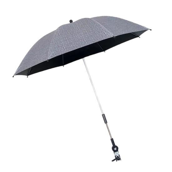 Baby Stroller Umbrella with Clamp UPF 50+ Sun UV Protection Adjustable Waterproof Windproof Universal Outdoor UV Blocking Pram Parasol