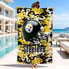 Telo Mare con Logo Pittsburgh Steelers, Asciugatura Rapida, Facile da Curare, Adatto sia per il Fitness che per le Vacanze al Mare, Essenziale Sportivo