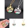 Ethnic Style Aksha Mosque And Palestine Pendant Necklace For Men And Women Stainless Steel Jewelry