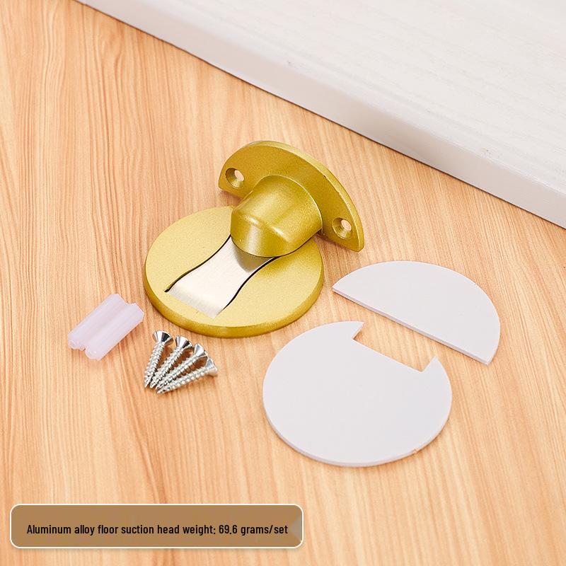 Adjustable Magnetic Aluminum Door Stopper with Anti-Collision Suction Cup