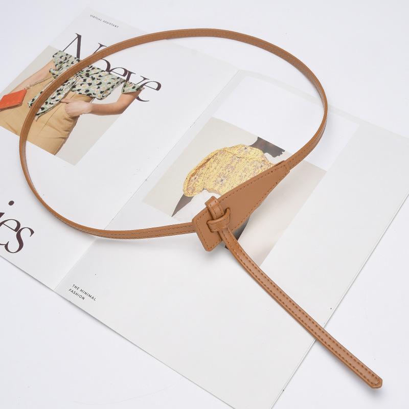 Slim Waist Belt, Jester Leather Knotted Suit Jacket, Waist-hugging Fashion Versatile Shirt Belt