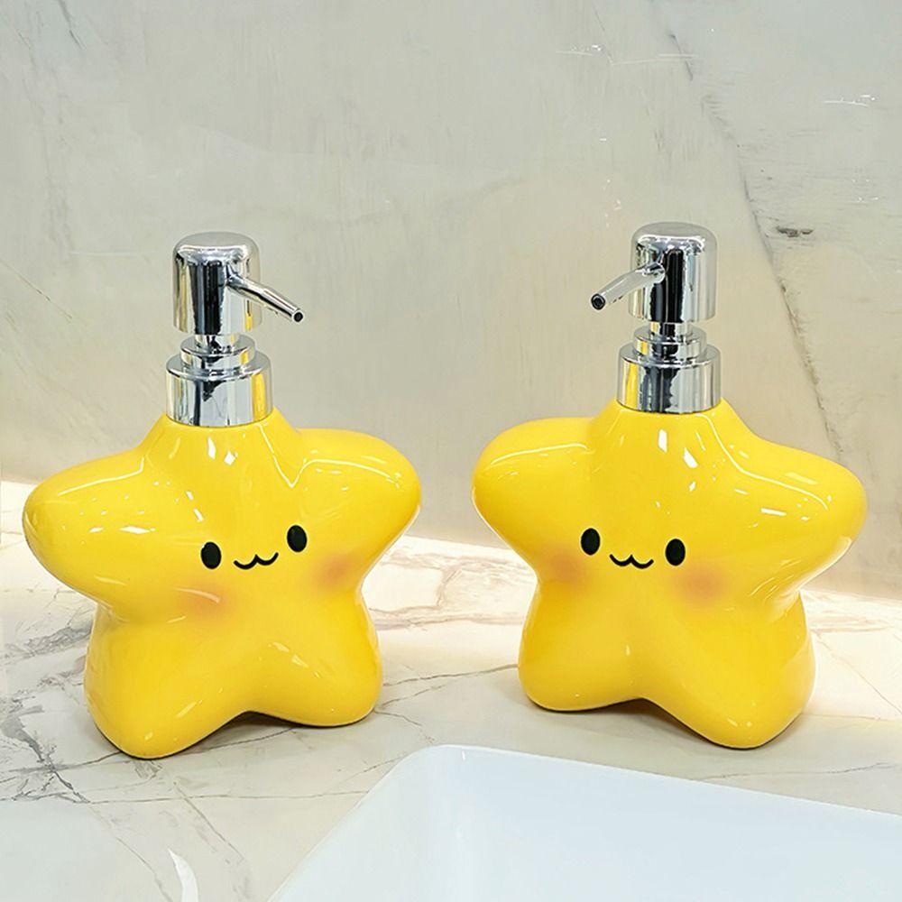 400ML Foaming Soap Dispenser Cute Ceramic Star Lotion Bottle  Bathroom Accessories