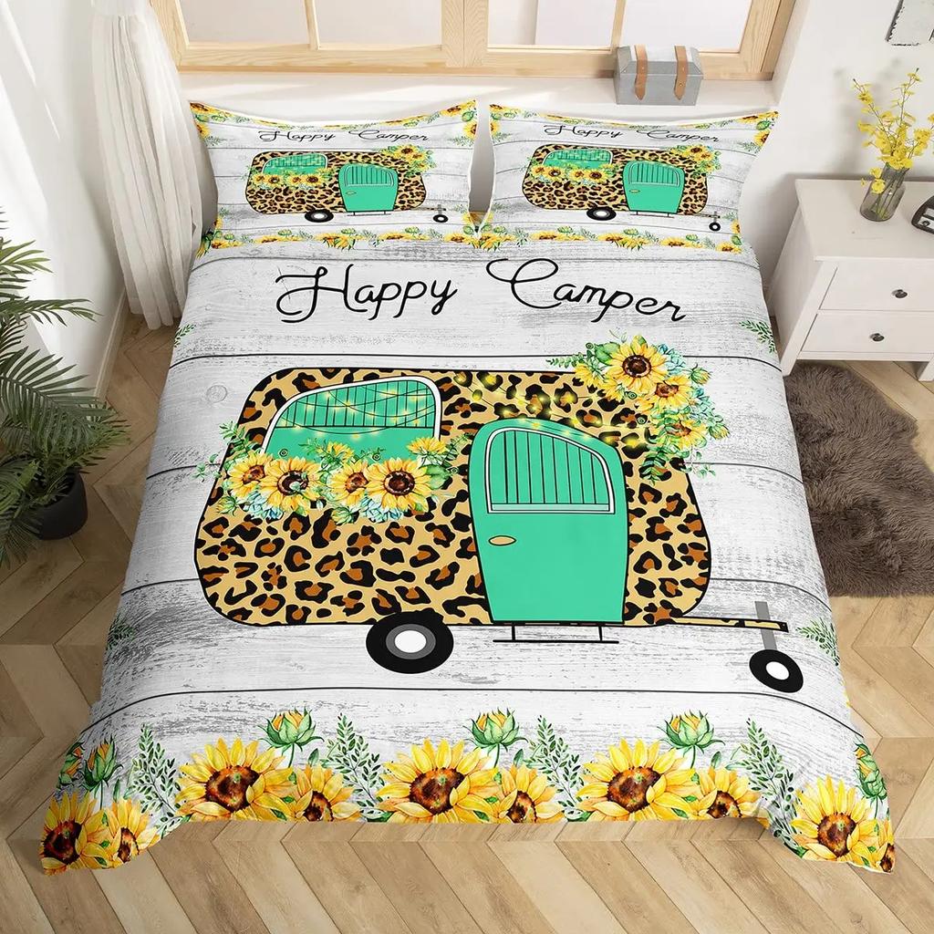 Copripiumino per Camper Auto Cartone Animato Campeggio Per Bambini Ragazzi Ragazze Regali Giocattolo Campo Viaggio RV Copripiumino Decorazioni Camera da Letto Queen