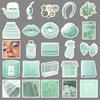 50 Mint Green Stickers: Korean-Style Decor for Water Cups, Phone Cases, Tablets