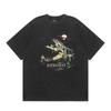 Mens Oversized Vintage Washed Cotton T-Shirt With Cartoon Animal Print Streetwear Loose Fit Short Sleeve Tee