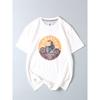 Vintage Motorcycle Print Short-Sleeve T-Shirt for Men, Pure Cotton, Niche Loose-Fitting Trendy Tee, Surplus from Japanese Export