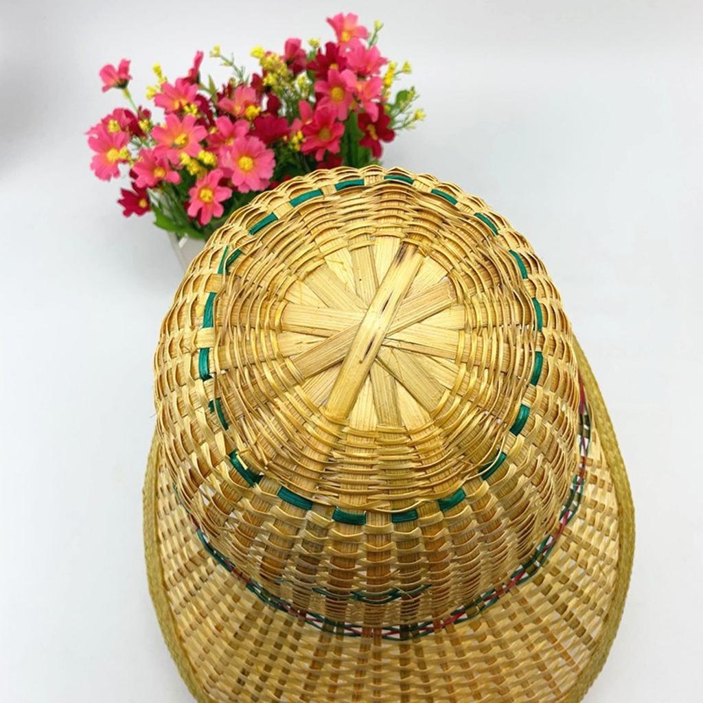 Bamboo Woven Safety Hat Construction Helmet Beanie Rattan Hat Fishing Hat for Men Fishing Gardening