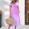 Abiti con Stampa Digitale 3D Donna Estate Manica Corta Scollo O Casual Ampio Vestito