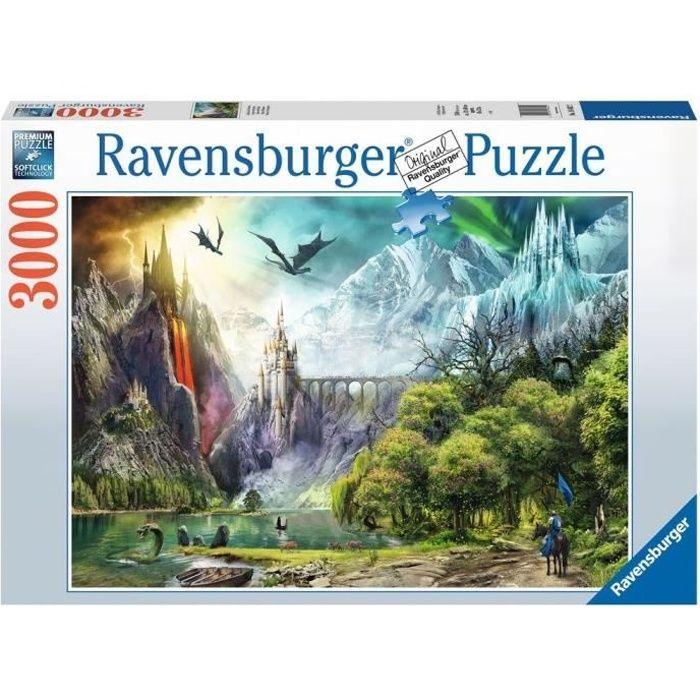 Puzzle 3000 Pièces - RAVENSBURGER - Règne Des Dragons - Animaux - Adulte - Bleu - Multicolore