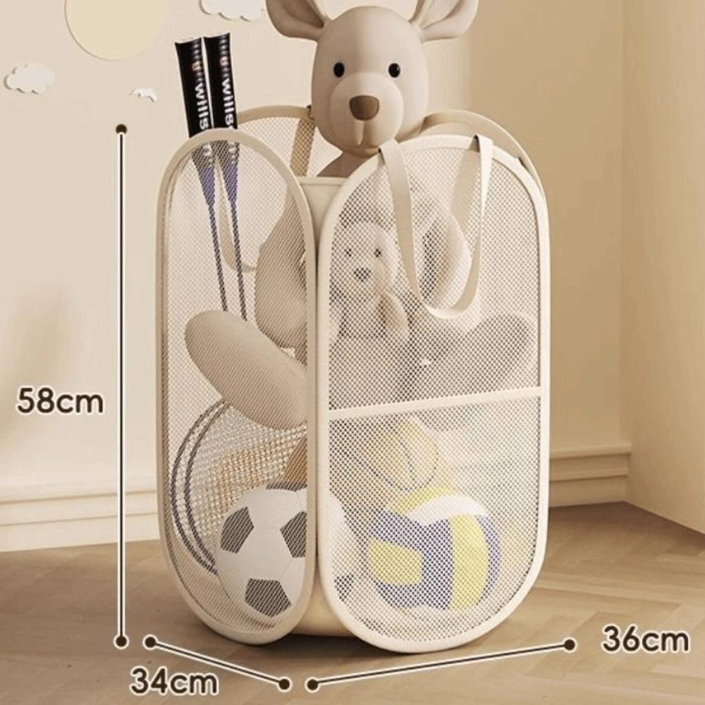 with Handle Doll Storage Basket Sub Block Design Stuffed Toys Organizer  Household Use