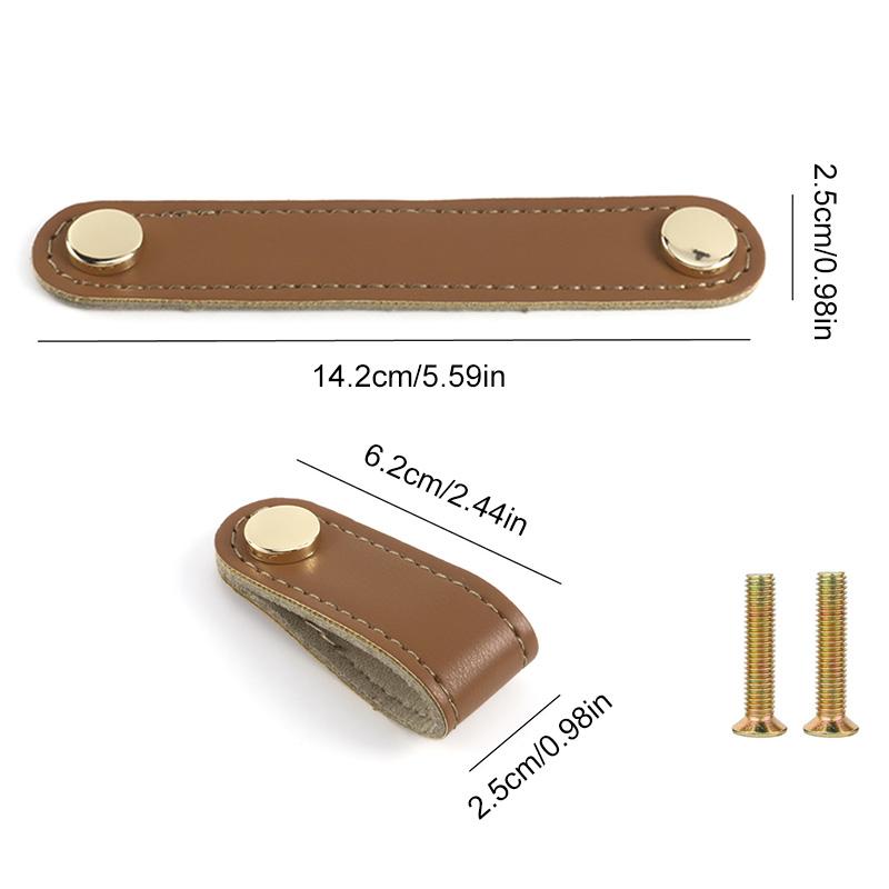 1PC Cabinet Knobs Furniture Wardrobe Pulls Anti-collision PU Leather Modern Door Handle Soft Dresser Kitchen