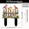 Acrylic 2D Bird Garden Fence Ornament, Hanging Decor for Planter & Patio, Funny Garden Art & Friend Gift