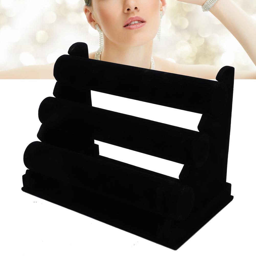 3 Tier Watch Bracelet Bangle Display Stand Holder Jewelry Storage Organizer (Velet)