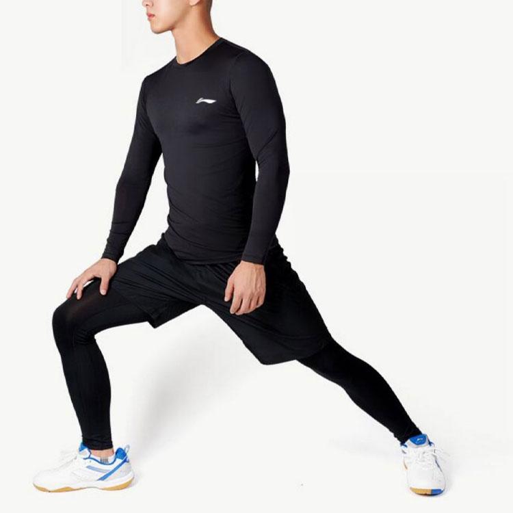 Li Ning Casual Sportswear Sets Men's Crew Neck Thickened And Fleece Lined AUDR065-1+YULT069-1