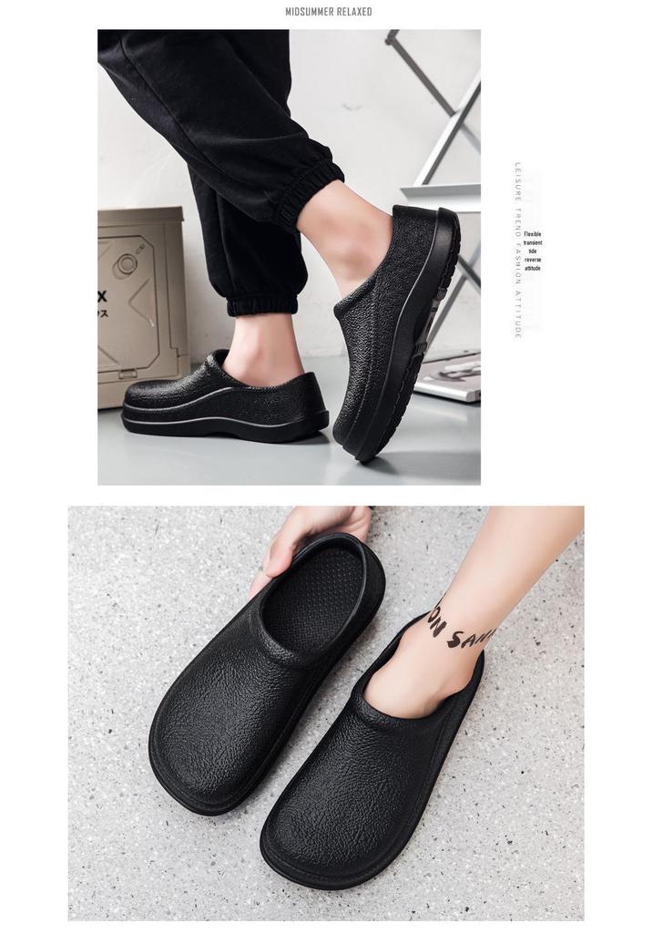Men's Plus Size Waterproof Non-slip Chef Shoes - Slip-on Kitchen and Work Protection