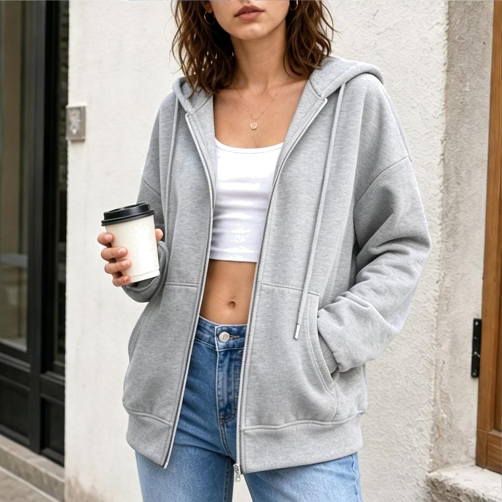 Women's Long Sleeve Color Hooded Sweatshirt Pullover for Everyday Wear