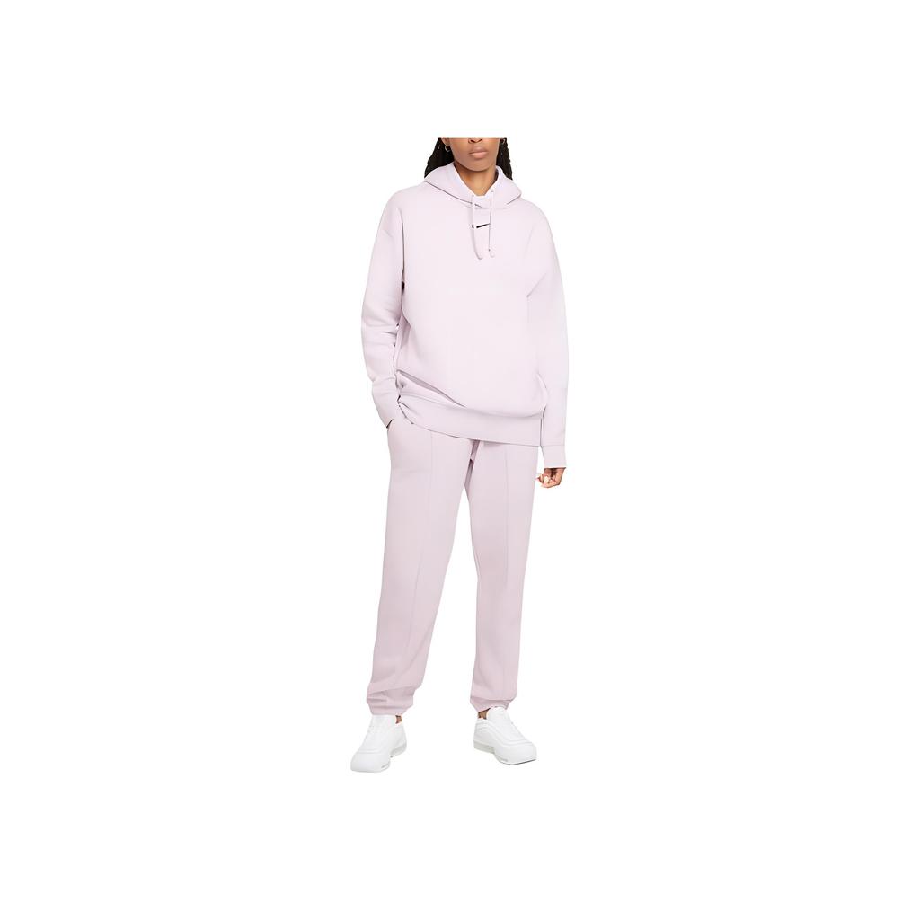 Nike Solid Color Logo Print Elastic Waistband Tapered Knit Sports Pants Women bottoms Pink BV4090-511