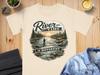 River Time Is Different Fishing T-Shirt, Fly Fishing Angler Tee, Outdoor Nature Adventure Art, Vintage Fisherman Gift, Unique River