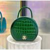 Borsa in schiuma per donna vera pelle nuova moda borsa da donna in vera pelle borsa rotonda in vera pelle con motivo coccodrillo
