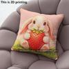 Cute Strawberry Bunny Throw Pillow Covers Pattern Cushion Cover Suitable For Sofa Bedroom Car Pillow Cover