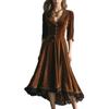 Women's Trendsetter Velvet Patchwork Lace Dress - Autumn/Winter European & American Street Style