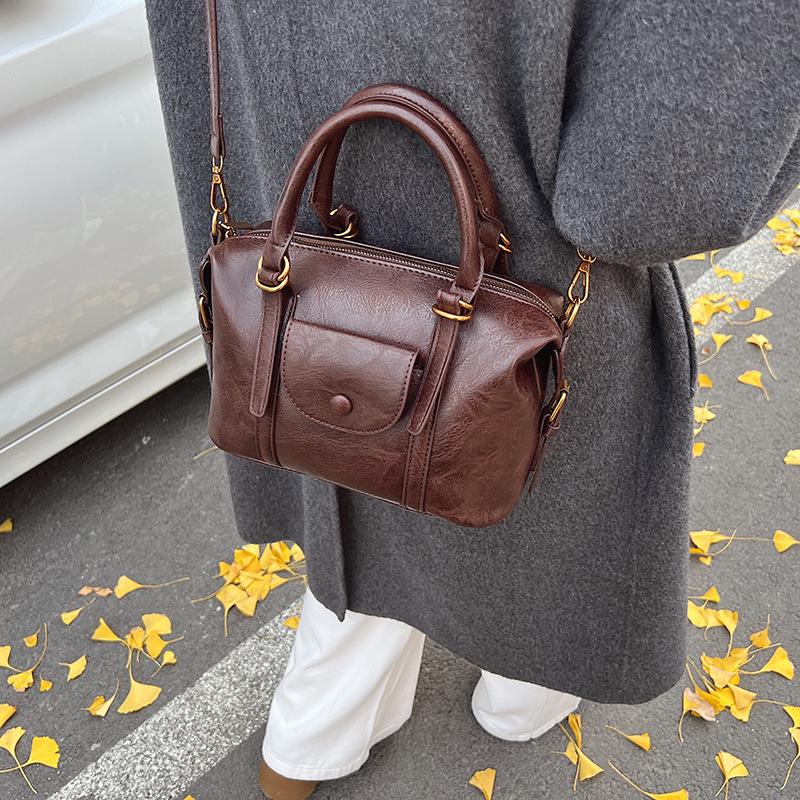 

2025 новая новая ретро женская сумка модная женская сумка через плечо с узором личи 25*12*17