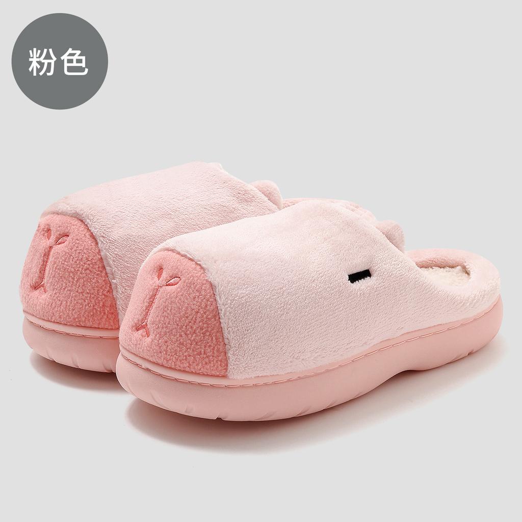Cartoon cotton slippers winter new baotou indoor cute kapibara home couple cotton mop