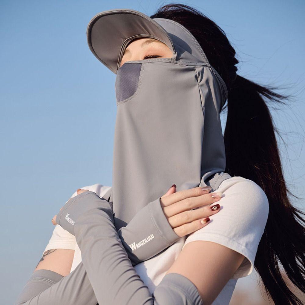 Eye Protection Sunscreen Face Cover Scarves UV Protection Veil Elastic Ice Silk Mask  Fishing