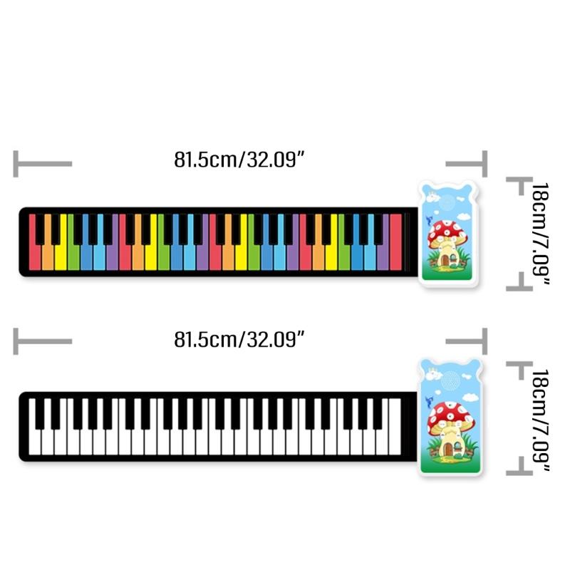 Roll Up Piano, 49 Key Multifunctional Electronic Piano Keyboard Foldable Hand Roll Out Piano, Educational Soft Keyboard