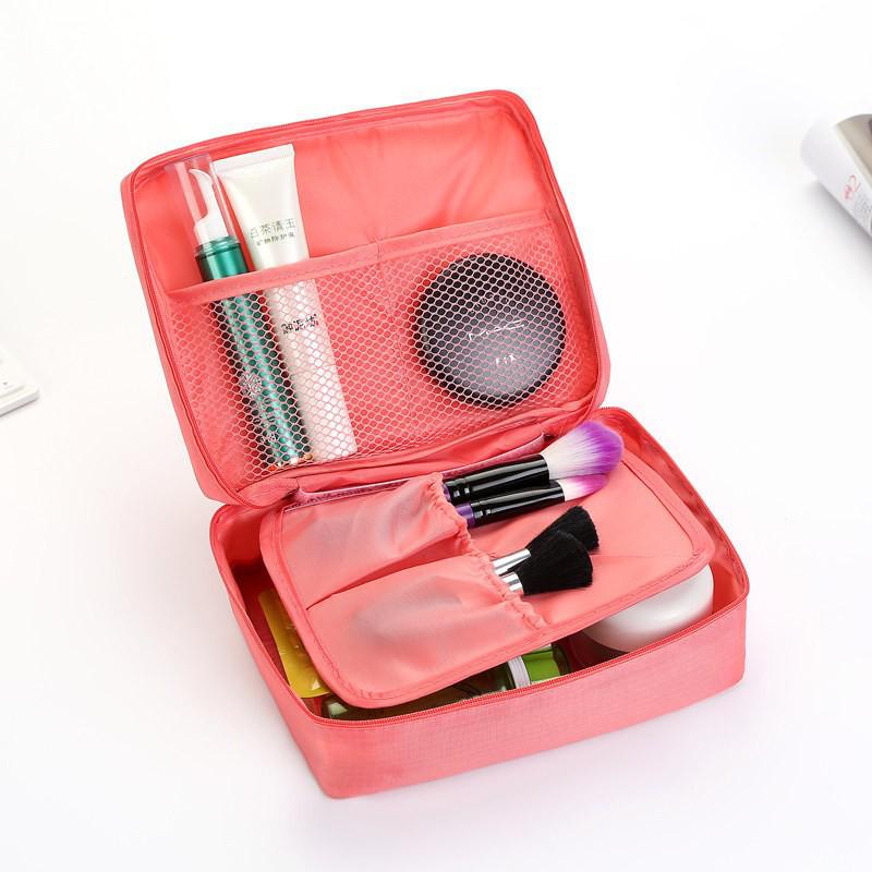 Damen Große Wasserdichte Doppelschichtige Make-up-Tasche aus Oxford-Gewebe für Reisen