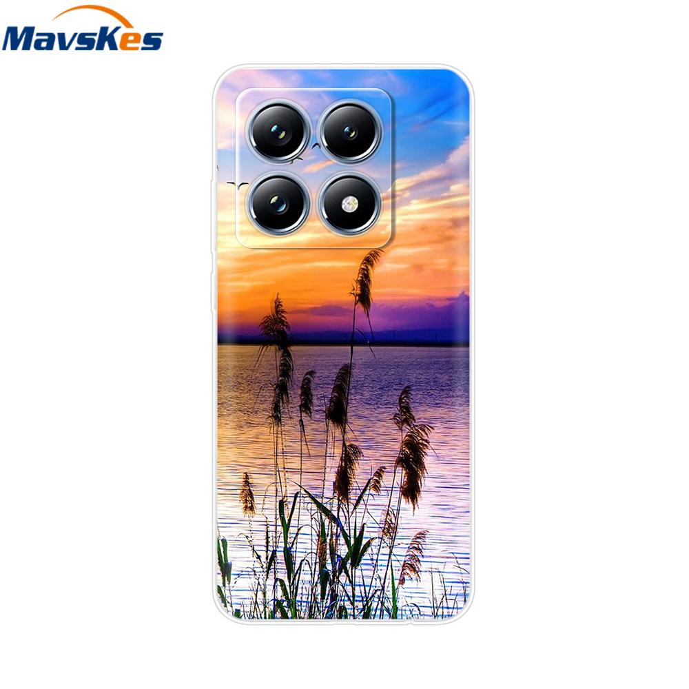 For Xiaomi 14T 5G Case Cute Soft Transparent TPU Painted Silicone Cover For Xiaomi 14T Pro 5G 2024 Mi14T Phone Cases Coque Funda