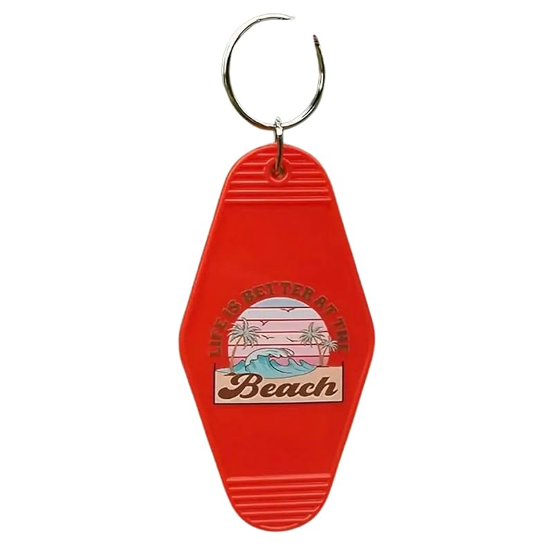 

[ALOHAMONI] USA DESIGN reprint vintage motel key chain key ring American miscellaneous goods Hotel antique cafe California west coast Hawaii (BEACH