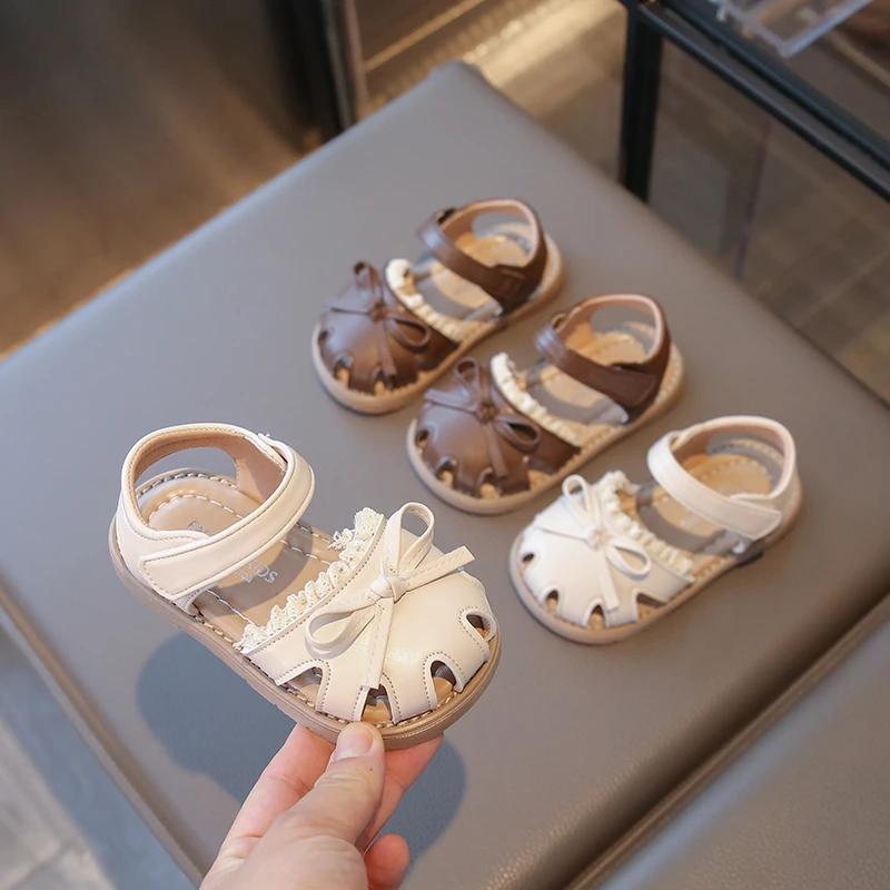 Children Summer Classic Girl Sandals Princess Lace Shoes Fashion Chic Ruffled Edge Kids Causal Hollow-out Sandals