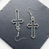 Hollow Cross Dangle Earrings Jewelry Fashion Long Drop Earrings for Women Men