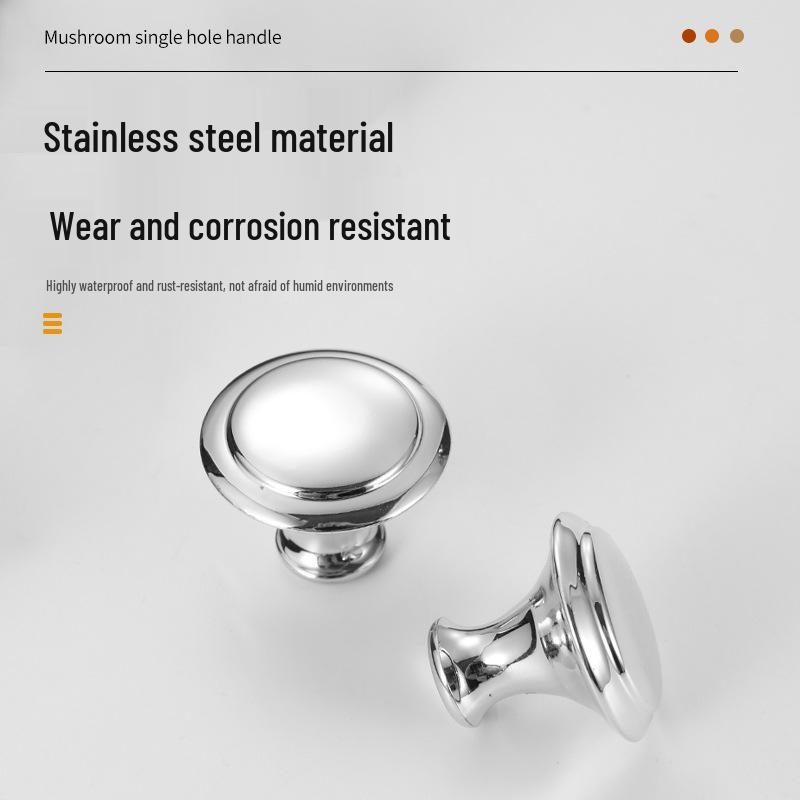 Black Mushroom Style Round Stainless Steel Cabinet Handle