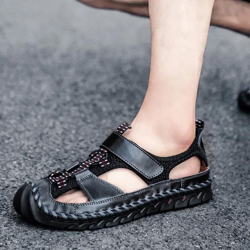 Herren Sommer Sandalen Herren Sommer Hausschuhe für Herren Ledersandale Hochwertige Schuhe Lässige Sneaker Gesellschaftsschuh Männliche Slipper