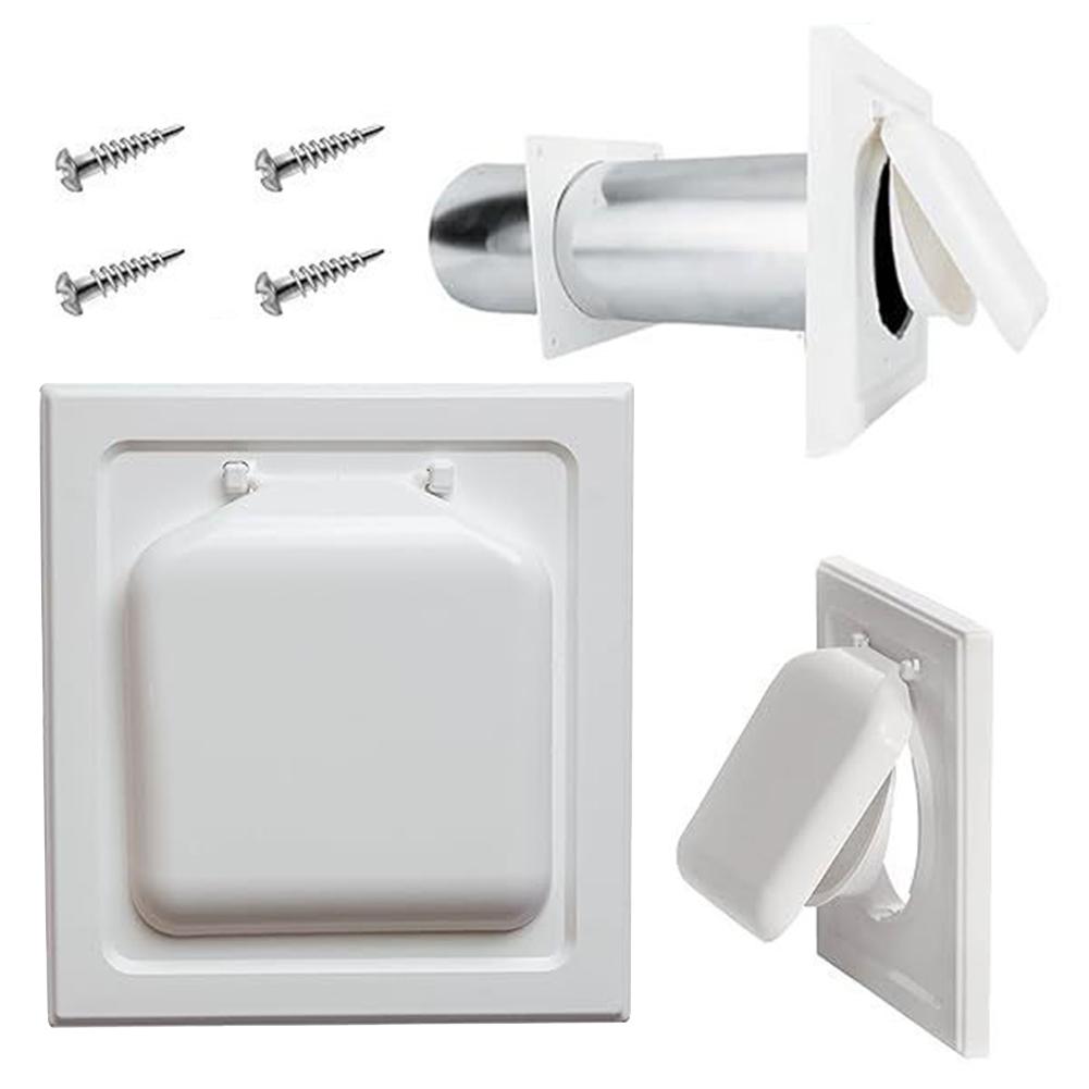 Dual Door Dryer Vent Cover with Screws Dryer Exhaust Vent Cover Easy Installation Dual Door Dryer Vent Guard Safe for Dryer