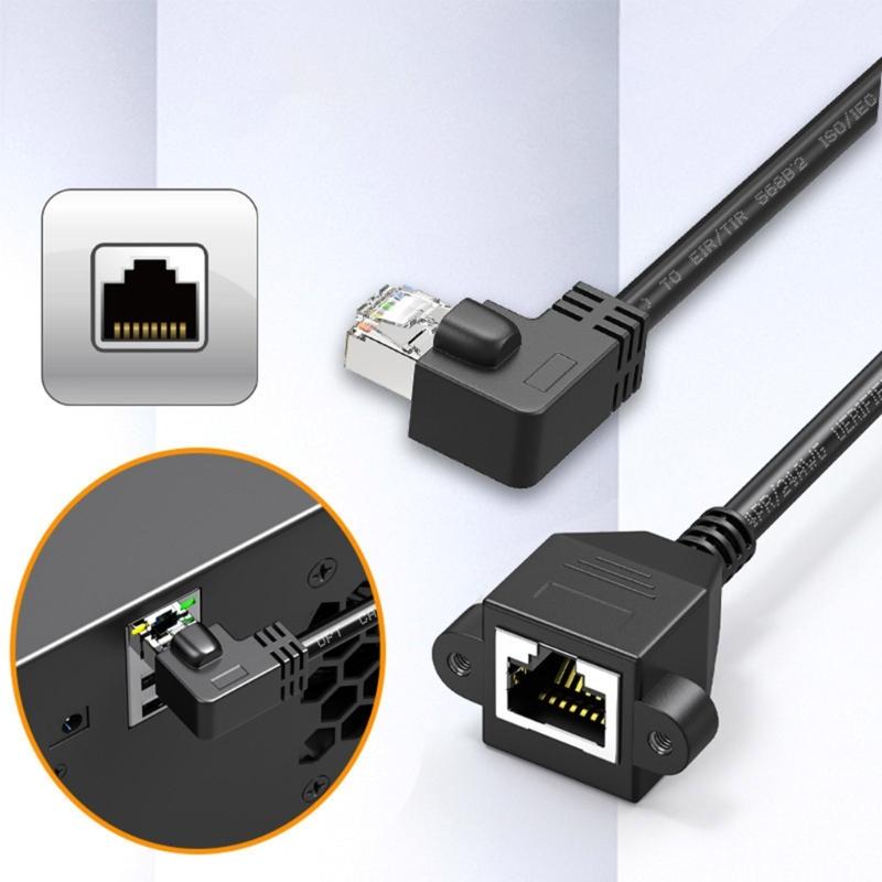 Cat6 RJ45 Networking Cable Extender Flexible Directional Adapter Shielded Connectors 1000Mbps Fast Cat5e Cat5 Compatible