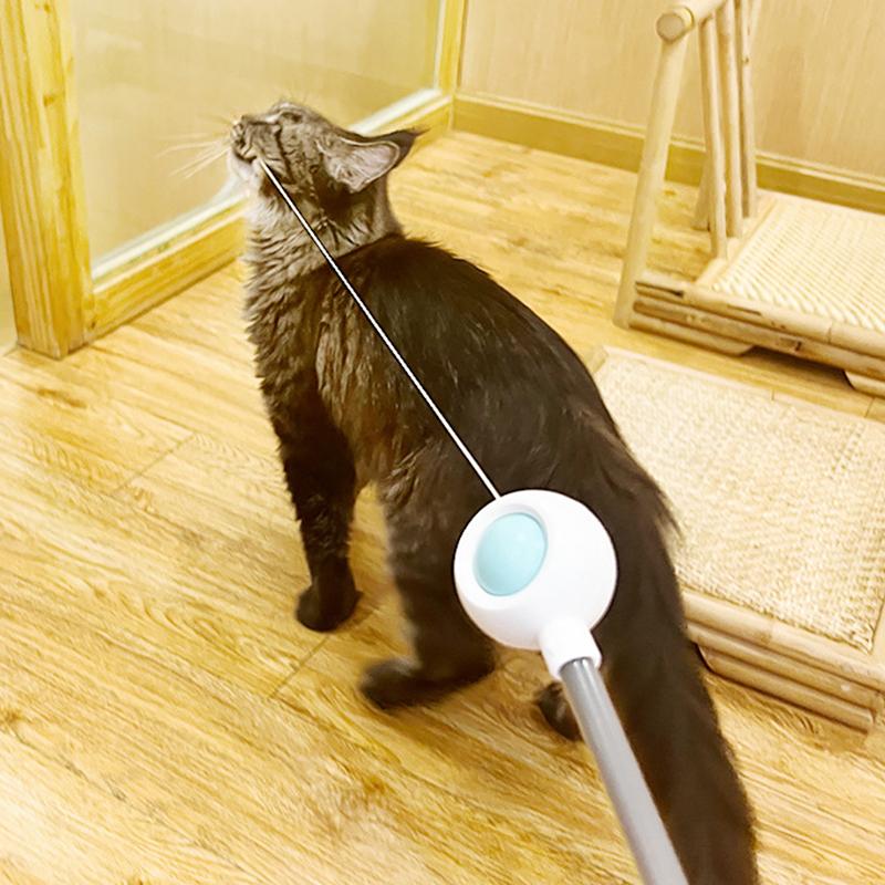 

Интерактивные игрушки для кошек, выдвижная тизер-палка с лазерной забавной игрушкой-палкой из перьев