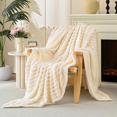 Gestreifte Überwurfdecke Weich, Warm & Gemütlich für Sofa, Bett, Büro, Reise