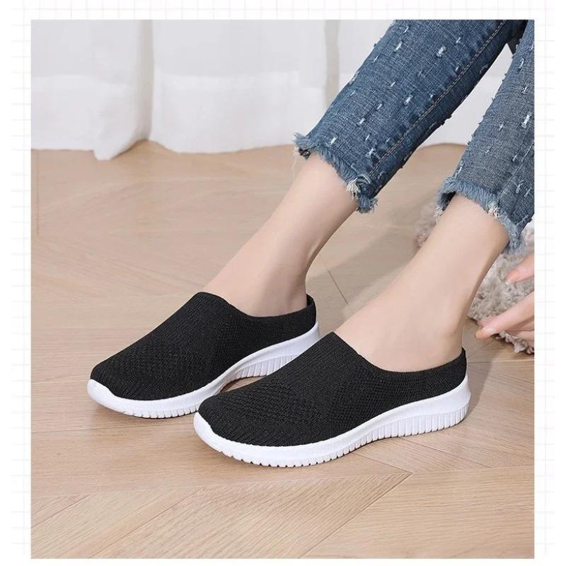 Women's Summer Shoes Casual Single Ladies Shoes Soft Sole Cover Half Slippers Shoe