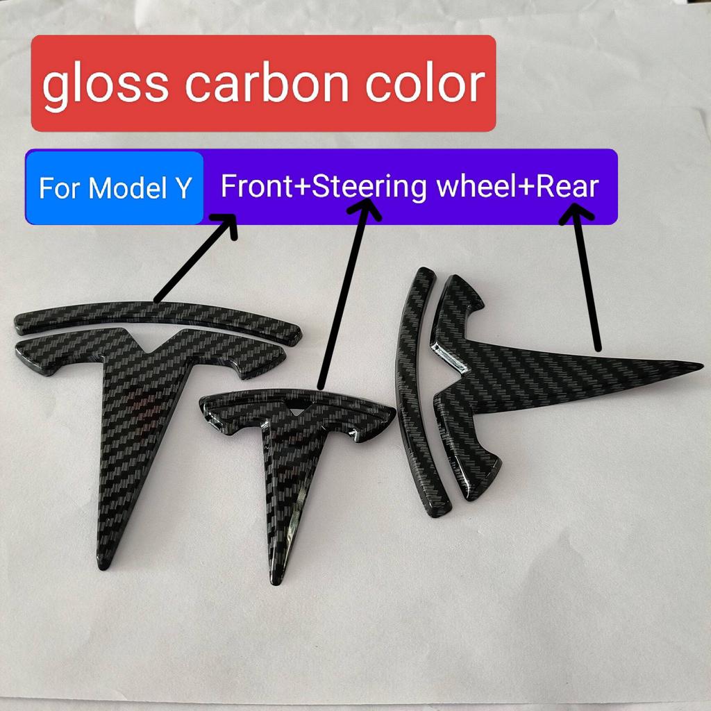ABS 1 PZ 2 PZ 3 PZ Auto Anteriore Per Tesla ModelY Model3 Copri Cofano Adesivo Emblema Styling Carrozzeria Posteriore Bagagliaio Badge Decalcomania Accessori JI3