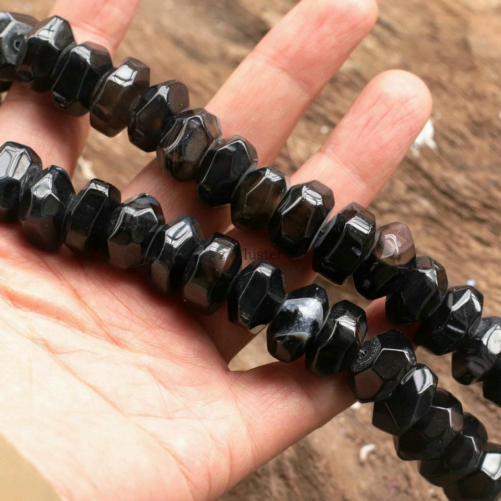 Handmade Natural Agate Faceted Octagonal Beads Necklace - Fashion Jewelry Accessory