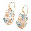 Abstract Face Pendant Earrings Geometric Face Dry Flower Earrings Dangle Earrings Alloy Material Gift for Girlfriends
