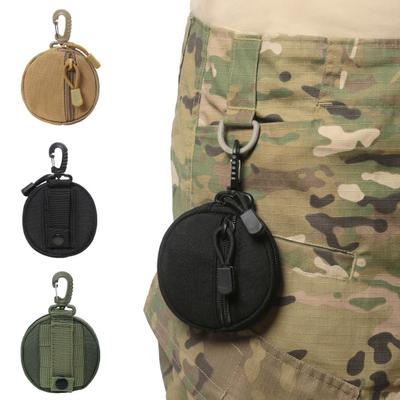 Porte-monnaie Porte-clés Pochette Tactique Ronde Portable Porte-pièces Pochette EDC Porte-monnaie pour Camping Randonnée Chasse