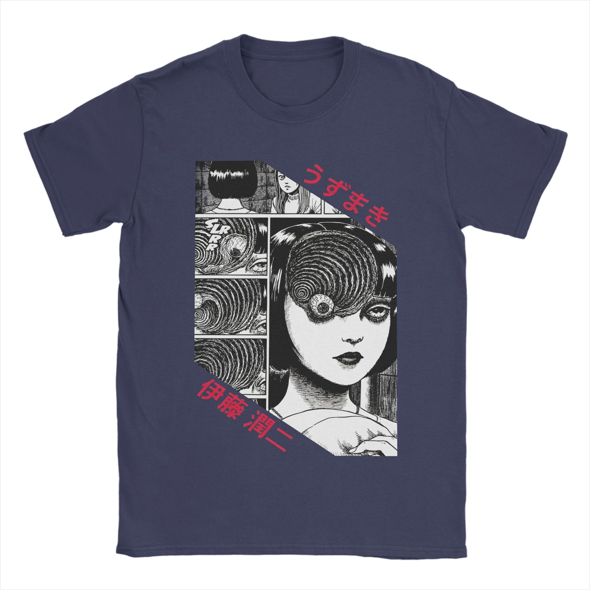 

Мужская футболка J-Junji Itos Японский хоррор Винтаж 100% хлопок Футболки С круглым вырезом С коротким рукавом Футболка Подарок на день рождения Топы 4XL